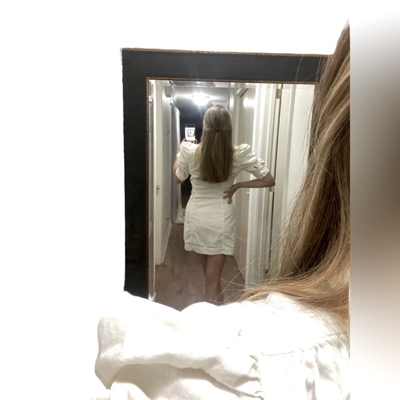 FRAME | White Denim Shirt Dress | Size Small - Picture 9 of 11